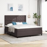 vidaXL Lit à sommier avec matelas marron foncé super king en tissu