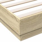 vidaXL Cadre de lit avec lumières LED chêne sonoma 140x200 cm