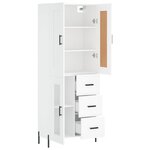 vidaXL Buffet haut Blanc 69 5x34x180 cm Bois d'ingénierie
