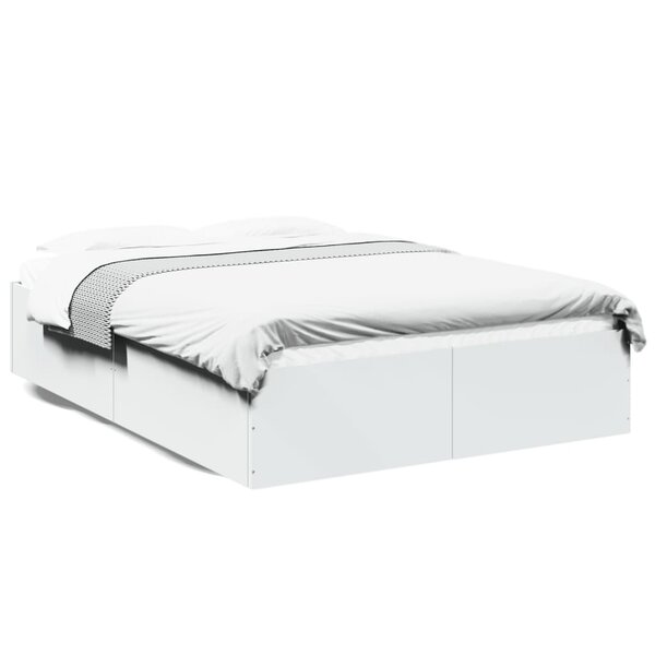 vidaXL Cadre de lit sans matelas blanc 140x190 cm