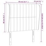 vidaXL Tête de lit avec oreilles Crème 83x23x118/128 cm Tissu