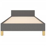 vidaXL Cadre de lit avec tête de lit Gris foncé 100x200 cm Tissu