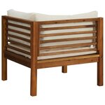 vidaXL Ensemble de canapés 2 Pièces et coussins blanc crème Acacia solide