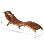 vidaXL Chaise longue avec table à thé lot de 3 Bois d'acacia massif