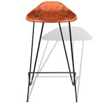 vidaXL Chaises de bar lot de 6 marron cuir véritable