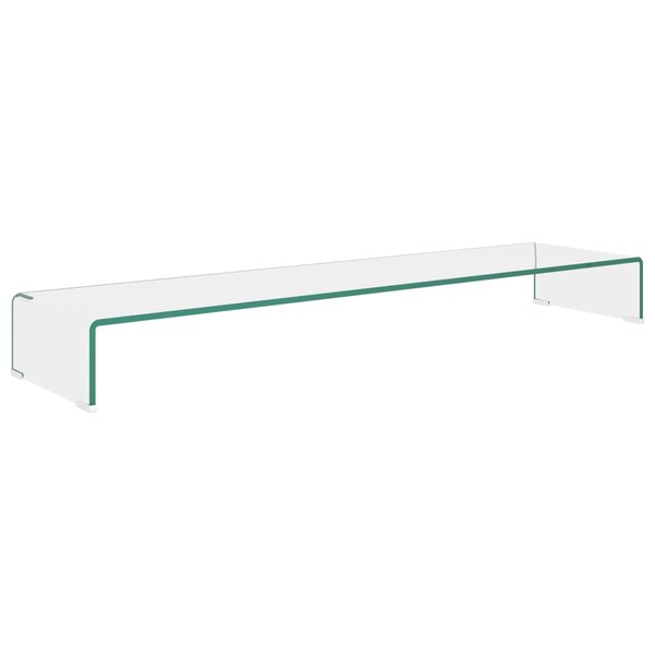 vidaXL Meuble TV/pour moniteur 120x30x13 cm verre transparent