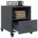 vidaXL Table de chevet anthracite 36x39x43 5 cm acier