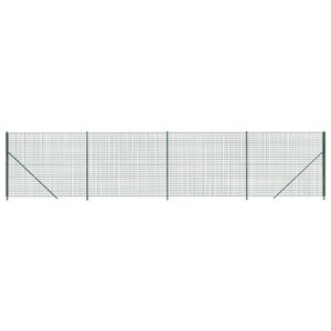 vidaXL Clôture en treillis métallique avec bride vert 2x10 m