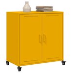 vidaXL Buffet jaune moutarde 68 5x39x72 cm acier laminé à froid