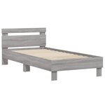 vidaXL Cadre de lit tête de lit et lumières LED sonoma gris 90x200 cm