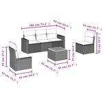 vidaXL Salon de jardin avec coussins 6 Pièces beige résine tressée