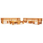 vidaXL Canapés de jardin palette 6 Pièces bois marron miel