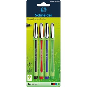 Fineliner Xpress 08 assorti Blister 4 pièces SCHNEIDER