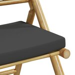 vidaXL Chaises de bistro pliantes lot de 4 coussins gris foncé bambou