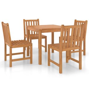 vidaXL Ensemble de salle à manger de jardin 5 pièces 80 x 80 cm en bois de teck massif