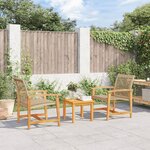 vidaXL Ensemble de bistro 3 Pièces beige résine tressée et bois d'acacia