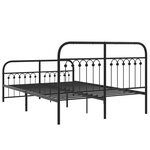 vidaXL Cadre de lit métal avec tête de lit/pied de lit noir 137x190 cm