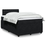 vidaXL Sommier à lattes de lit avec matelas Noir 120x200 cm Velours