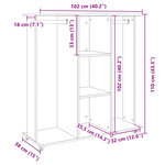 vidaXL Garde-robe avec roues noir 102x38x110 cm bois d'ingénierie