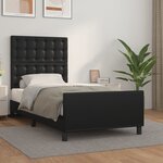 vidaXL Cadre de lit avec tête de lit Noir 90x190 cm Similicuir