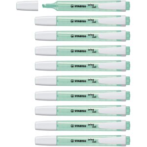 Surligneur de poche swing cool pointe biseautée 1 - 4 mm turquoise x 10 stabilo
