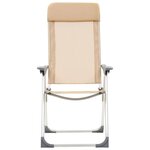 vidaXL Chaises de camping pliables 2 Pièces Crème Aluminium
