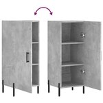 vidaXL Buffet Gris béton 34 5x34x90 cm Bois d'ingénierie