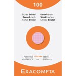 Étui De 100 Fiches - Bristol Quadrillé 5x5 Non Perforé 125x200mm - Couleurs Assorties - X 12 - Exacompta