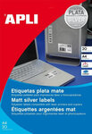 P20  Feuilles  480 Étiquettes Polyester Argent Ø40
