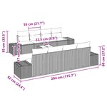 vidaXL Ensemble de sofa de jardin 7 pièces avec coussins gris clair rattan poly