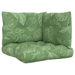 vidaXL Coussins de palette lot de 3 motif de feuilles tissu Oxford