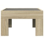 vidaXL Table basse avec LED infini chêne sonoma 50x50x30 cm