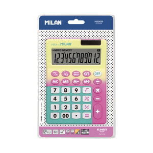 Calculatrice 12 chiffres Sunset jaune-rose