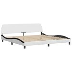 vidaXL Cadre de lit avec lumières LED blanc noir 200x200 cm similicuir