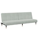 vidaXL Canapé-lit à 2 places avec repose-pied gris clair velours