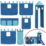 vidaXL Lit mezzanine enfants avec tour bleu 90x190 cm bois pin massif