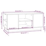 vidaXL Table basse 90x49x40 5 cm Bois massif de pin