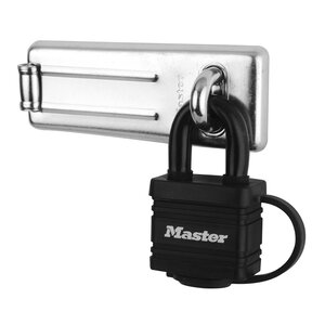 Pack Comprenant un Moraillon de Porte et un Cadenas à Clé Noir