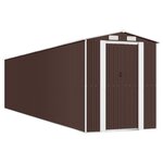 vidaXL Abri de jardin Marron foncé 192x855x223 cm Acier galvanisé