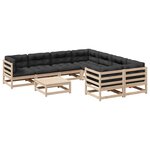 vidaXL Salon de jardin 9 Pièces avec coussins bois de pin massif