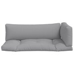 vidaXL Coussins de palette lot de 3 gris tissu