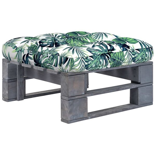 vidaXL Pouf palette de jardin Bois de pin imprégné de gris