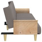vidaXL Canapé-lit avec accoudoirs taupe tissu