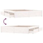 vidaXL Cadre de lit avec tiroirs Blanc 180x200 cm Super King