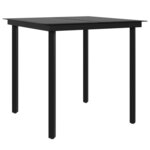 vidaXL Ensemble à manger de jardin avec coussins 5 Pièces Noir