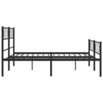 vidaXL Cadre de lit métal avec tête de lit/pied de lit noir 135x190 cm