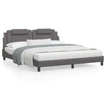 vidaXL Cadre de lit avec tête de lit Gris 180x200 cm Similicuir