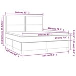 vidaXL Sommier à lattes de lit avec matelas Gris clair 160x200cm Tissu