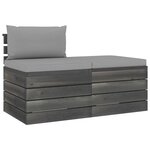 vidaXL Salon palette de jardin 2 Pièces avec coussins Bois de pin massif