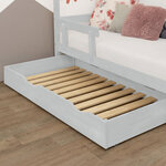 Tiroir de lit 90 x 200 avec sommier BUDDY - gris clair